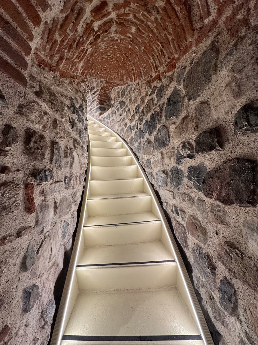 Stone Staircase in Historic Tunnel